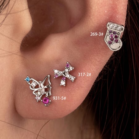 1 Piece Simple Series Classic Bow Knot Titanium Steel No Plating Material Zircon Women Stud Earrings 2