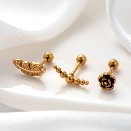 1 stuk eenvoudige serie eenvoudige bloem titanium staal geen plating materiaal vrouwen oorbellen