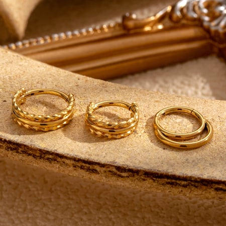 1 Adet Basit Seri Basit Geometrik Titanyum Çelik Kaplama Malzemesi Olmayan Kadın Küpe