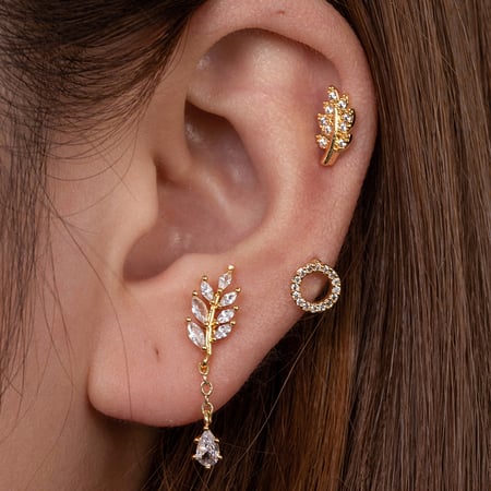 1 pieza de pendientes de botón de acero de titanio geométricos clásicos de serie simple para mujer, sin chapado, con circonitas 2
