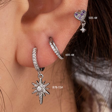 1 Piece Simple Series Classic Heart Copper No Plating Material Zircon Women Stud Earrings 2