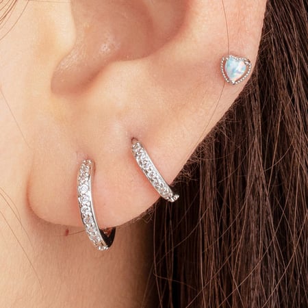1 pièce de boucles d'oreilles à tige en forme de cœur classique, série simple, en cuivre sans placage, en zircone, pour femme 2