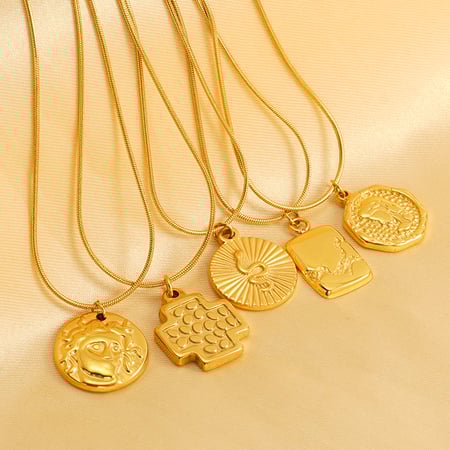 1 piece simple series classic cross stainless steel  gold plated women pendant necklaces 2