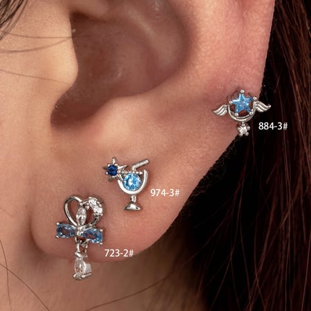 1 Piece Simple Series Simple Heart Titanium Steel No Plating Material Zircon Women Stud Earrings 2