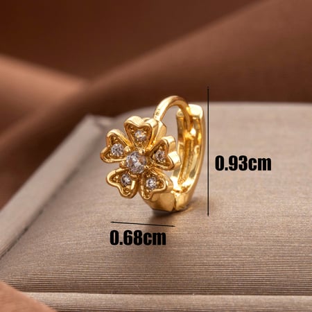 1 Piece Simple Series Classic Flower Copper No Plating Material Zircon Women Stud Earrings