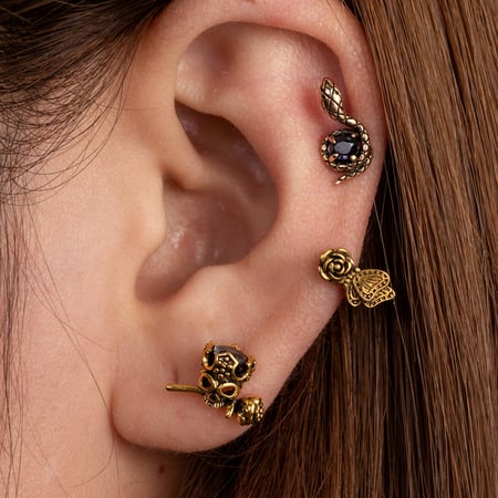 1 Stück Simple Series Klassische Blume Titanstahl Kein Beschichtungsmaterial Zirkon Damen Ohrstecker 2