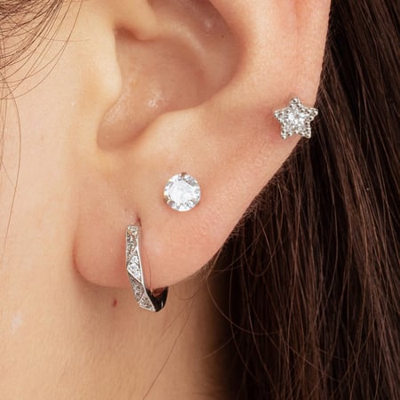 1 pièce de boucles d'oreilles à tige géométriques classiques en cuivre sans placage, en zircon, pour femmes, série simple 2