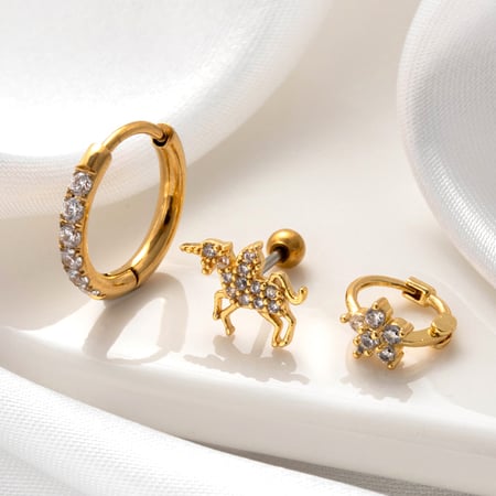 1 Piece Simple Series Simple Flower Copper No Plating Material Zircon Women Stud Earrings