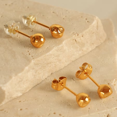 1 pair simple series simple geometric titanium steel  gold plated women stud earrings