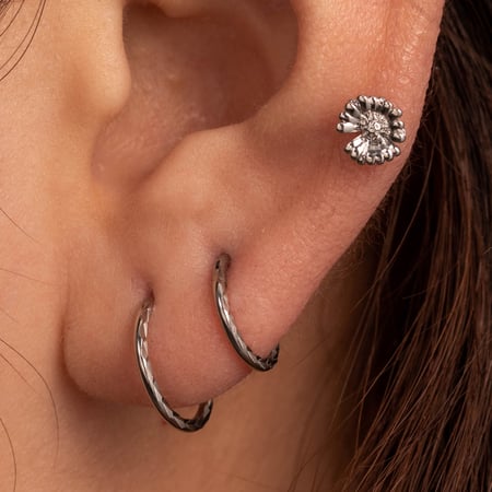 1 Piece Simple Series Simple Flower Titanium Steel No Plating Material Women Stud Earrings 2