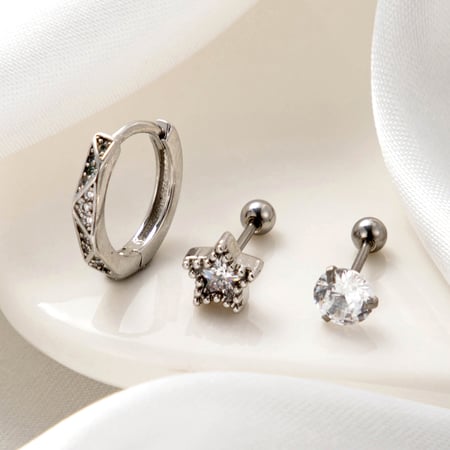 1 pièce de boucles d'oreilles à tige géométriques classiques en cuivre sans placage, en zircon, pour femmes, série simple