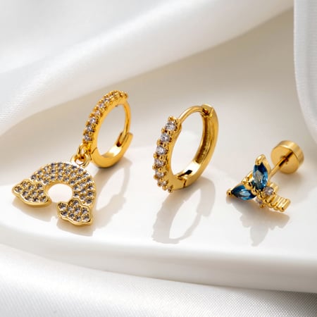 1 pièce de boucles d'oreilles à tige en cuivre sans placage, motif animal classique, série simple, zircone, pour femme