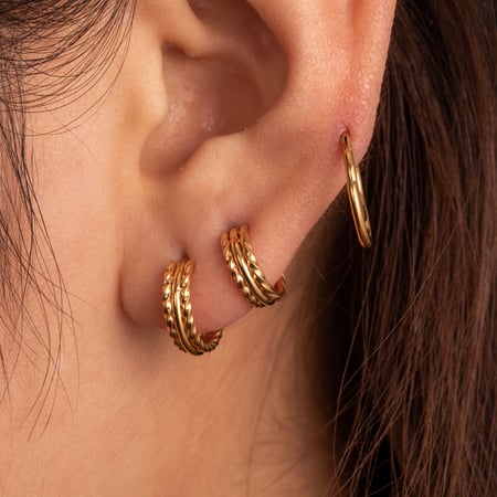 1 Adet Basit Seri Basit Geometrik Titanyum Çelik Kaplama Malzemesi Olmayan Kadın Küpe 2