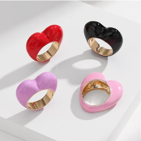 1 Stück Romantische Serie Elegante Herz Legierung Damen Einzelringe 2