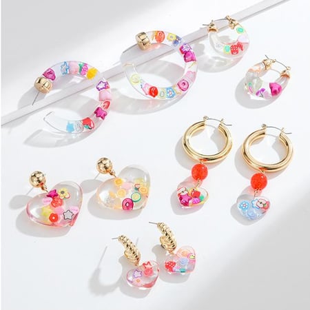 1 Pair Romantic Series Vacation Colorful Fruit Exaggerated Gold Color Alloy Women's Drop Earrings 2