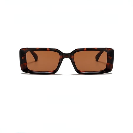 1 par de gafas de sol de plástico con estampado de leopardo retro de serie simple para mujer 2