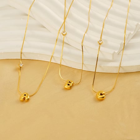 1 Piece Simple Series Daily Letter Golden Women’s Pendant Necklaces 2
