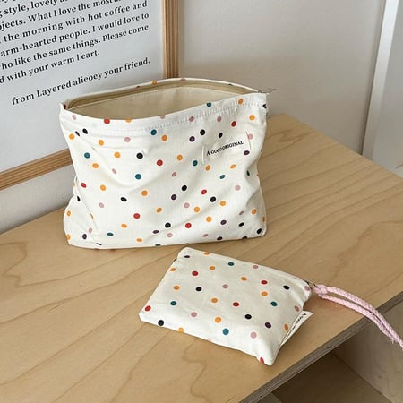 1 Stuk Eenvoudige Serie Elegante Polka Dots Canvas Damestassen 2