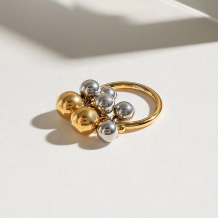 1 Piece Minimalistic Series Daily Designable Irregular Stainless Steel Gold And Silver Mixed Color Women's Single Rings 2