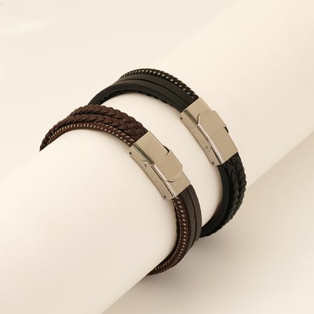 1 Pair Braided Leather Bracelet Men's And Women's Fashion  Bracelet 2