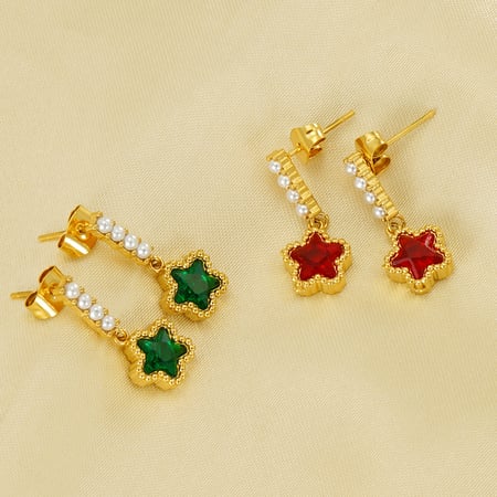 1 Pair Star Pearl Decorated Classic Daily Women's Pendant Earrings 2