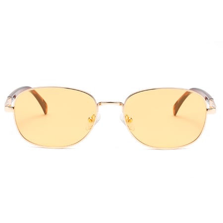 1 par de gafas de sol de aleación de color sólido de uso diario de serie simple para mujer 2
