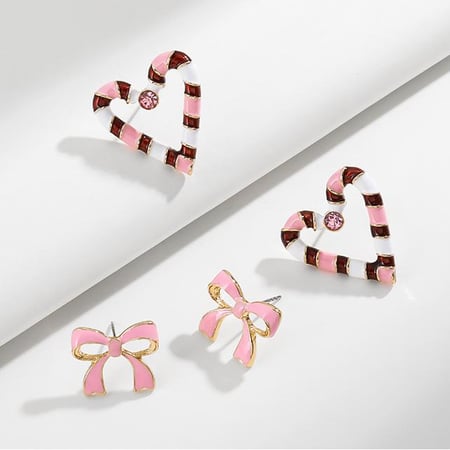 1 Pair Designable Series Elegant Heart Shape Gold Color Alloy Chic Women's Stud Earrings 2