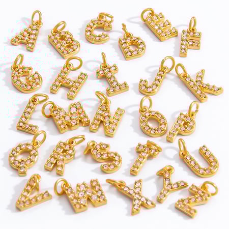 1 stuk luxe serie dagelijkse letter roestvrij staal goudkleurige dames hangers 2