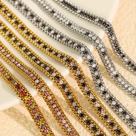 1 Piece Fashionable Series Retro Colorful Beads Multilayer Stainless Steel Gold Color Women's Beaded Bracelets