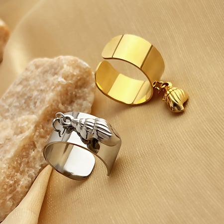 1 Stück Simple Series Simple Turtle Edelstahl Goldfarbene verstellbare Damenringe