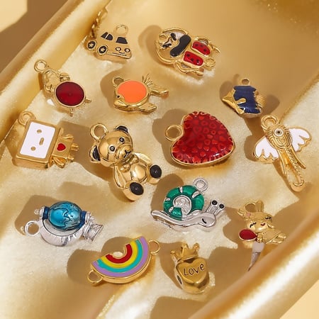 1 Piece Chromatic Series Cute Cartoon Stainless Steel Gold Color Women's Pendants 2