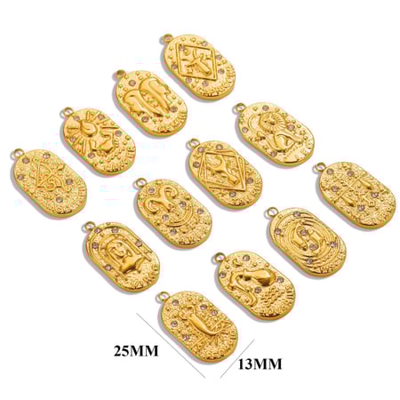 1 pair simple series retro geometric stainless steel  gold plated rhinestone women pendants