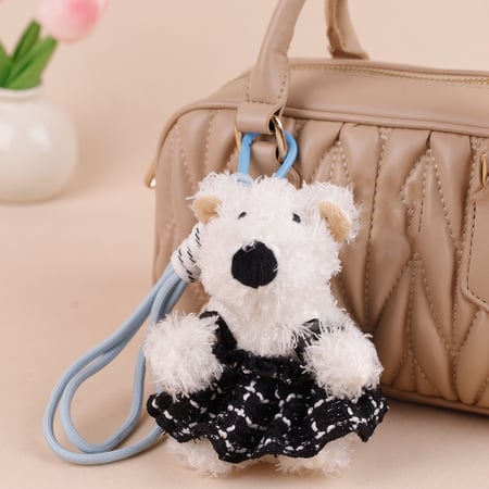 1 Piece Cute Dogs Wearring Dress Women's Bag Charms 2
