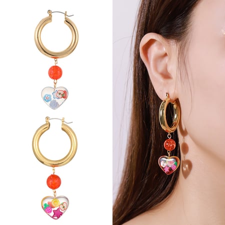 1 Pair Romantic Series Vacation Colorful Fruit Exaggerated Gold Color Alloy Women's Drop Earrings