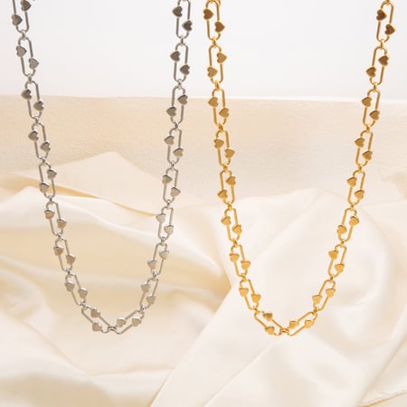1 piece simple series daily heart stainless steel  gold color plated unisex pendant necklaces 2