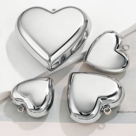 1 Pair Simple Series Simple Heart Stainless Steel Women Pendants