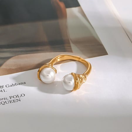 bague simple pour femme, série classique , en acier inoxydable couleur or 2