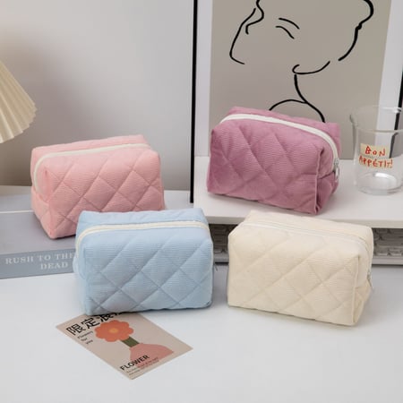 1 paire de sacs simples en velours côtelé de couleur unie pour femmes 2
