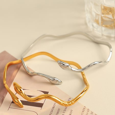 1 piece simple series punk animal stainless steel  gold plated women bangles