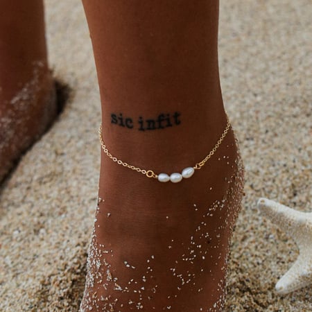 1 Piece Beads Stainless Steel Gold Color Women's Anklets 2
