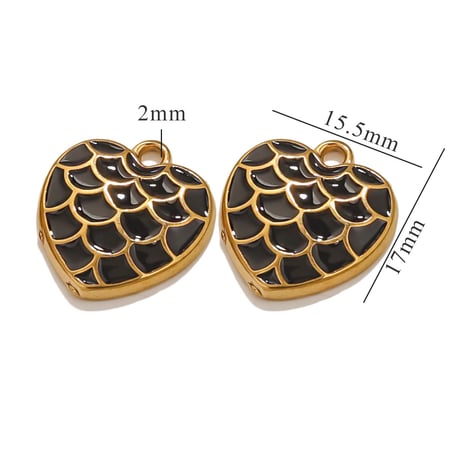1 Piece Romantic Series Classic Heart  Drop Oil Stainless Steel Gold Color Women's Pendants