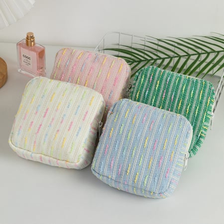 1 Piece Colorful Striped Square Shape Women's Makeup Bags 2
