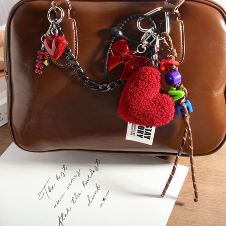 1 Piece Romantic Series Elegant Fluffy Heart Garniture Rayon Women's Bag Charms