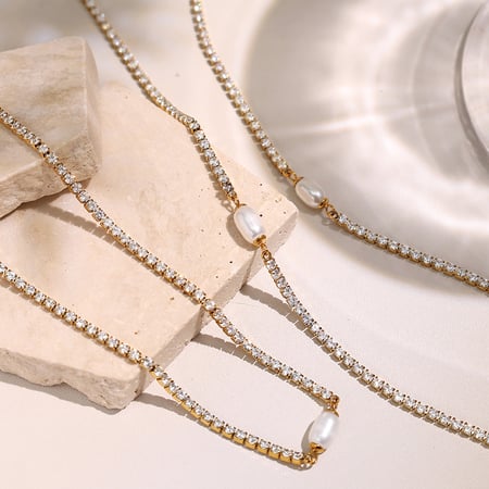 1 Piece Classic Series Retro Geometric Titanium Steel   Gold Color  Women's Chain Necklaces 2
