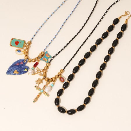 1 Piece Sophisticated Series Elegant Cross Stainless Steel Gold Color Women's Pendant Necklaces 2