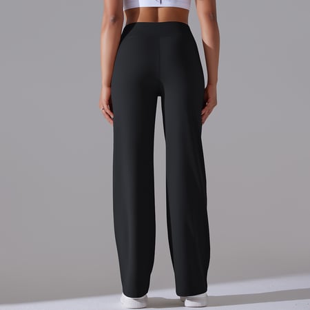 1 Piece Solid Colored High End Elastic Loose  Casual Women's Sports Long Pants