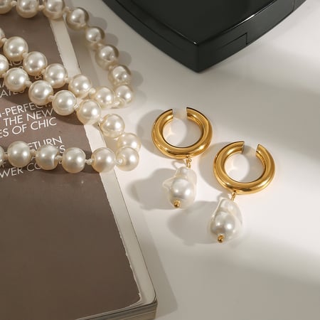 1 paar klassische serie  runde edelstahl gold farbe damen clip-on ohrringe
