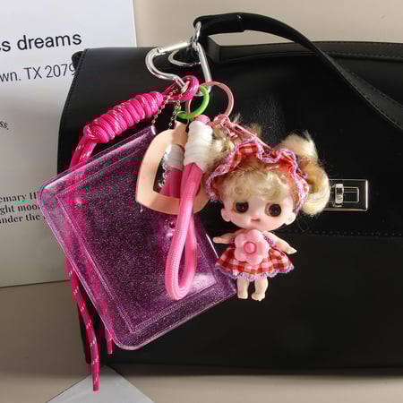 1 Piece Lovely Series Cute Bow Knot Baby Doll Rayon Women's Bag Charms 2