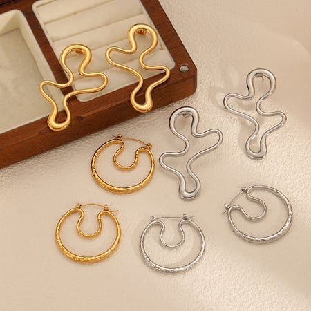 1 paar simple series  style ring edelstahl gold farbe damen ohrstecker