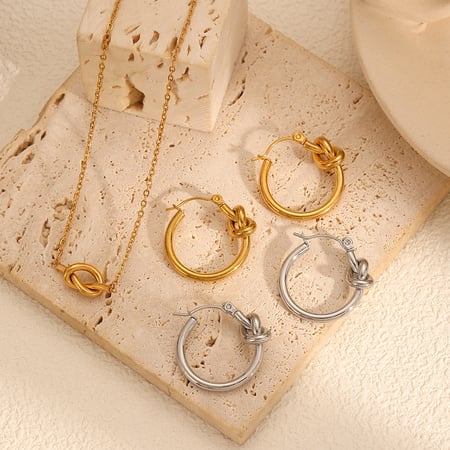 1 Paar einfache geometrische Ohrstecker aus Edelstahl in Goldfarbe für Damen 2